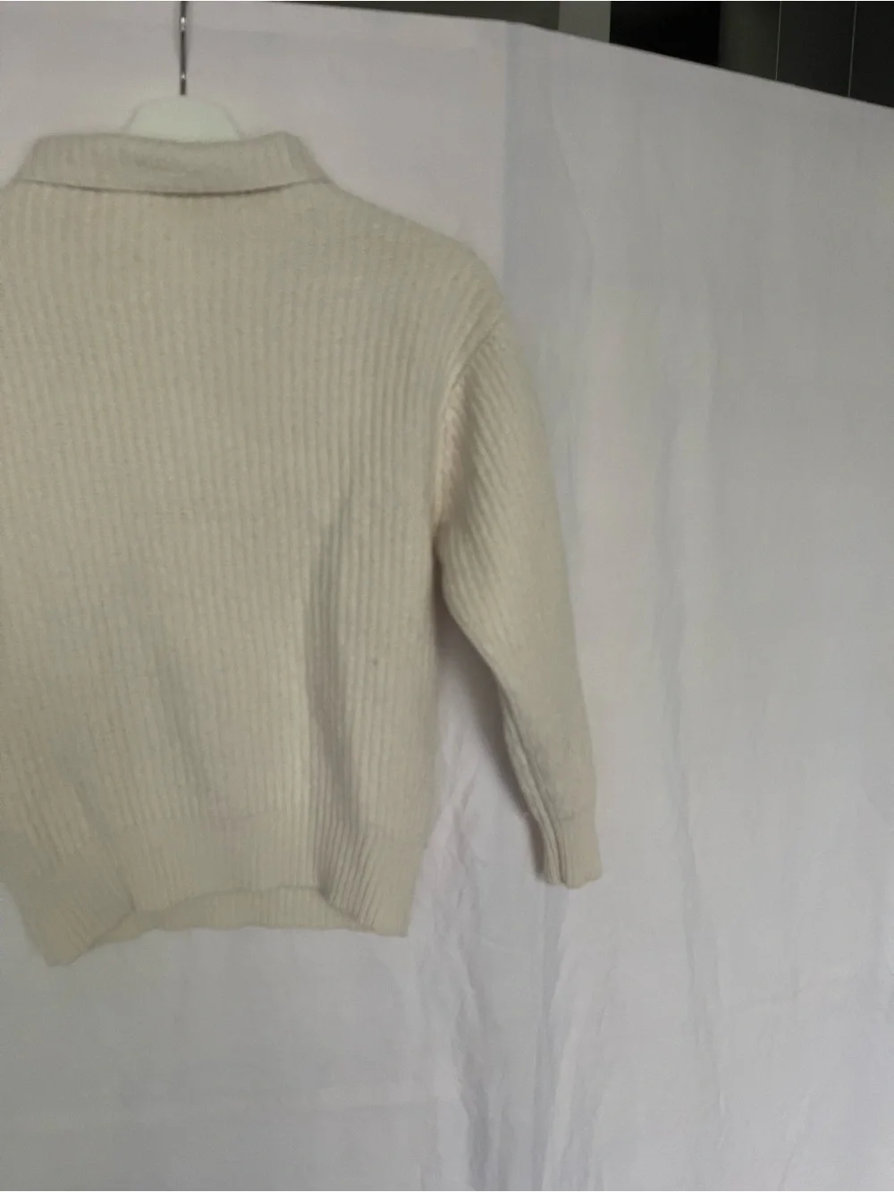 Wilfred Merino Wool Ribbed Mock Neck Sweater Cream Size XS minimalist luxury